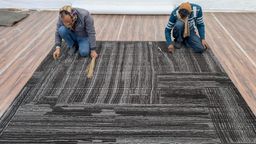 Handmade rug production in India